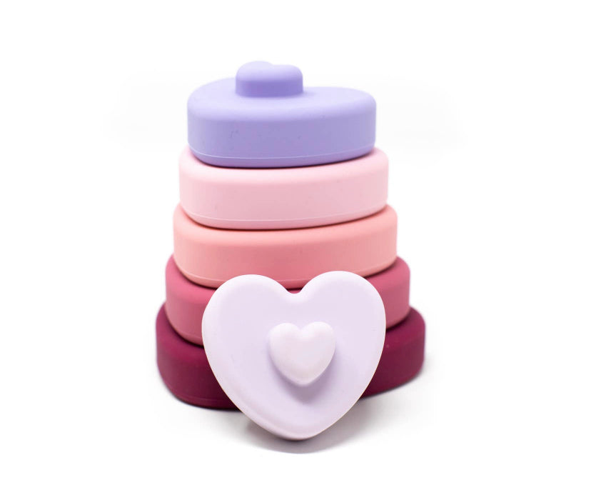 Three Hearts Silicone Teether Stacker