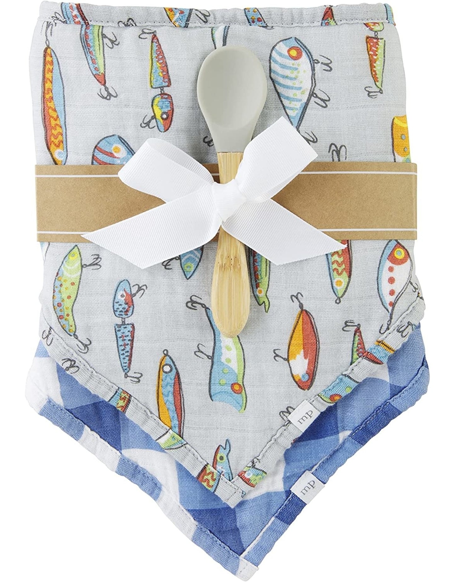 Mudpie Muslin Bandana Bib Set With Spoon