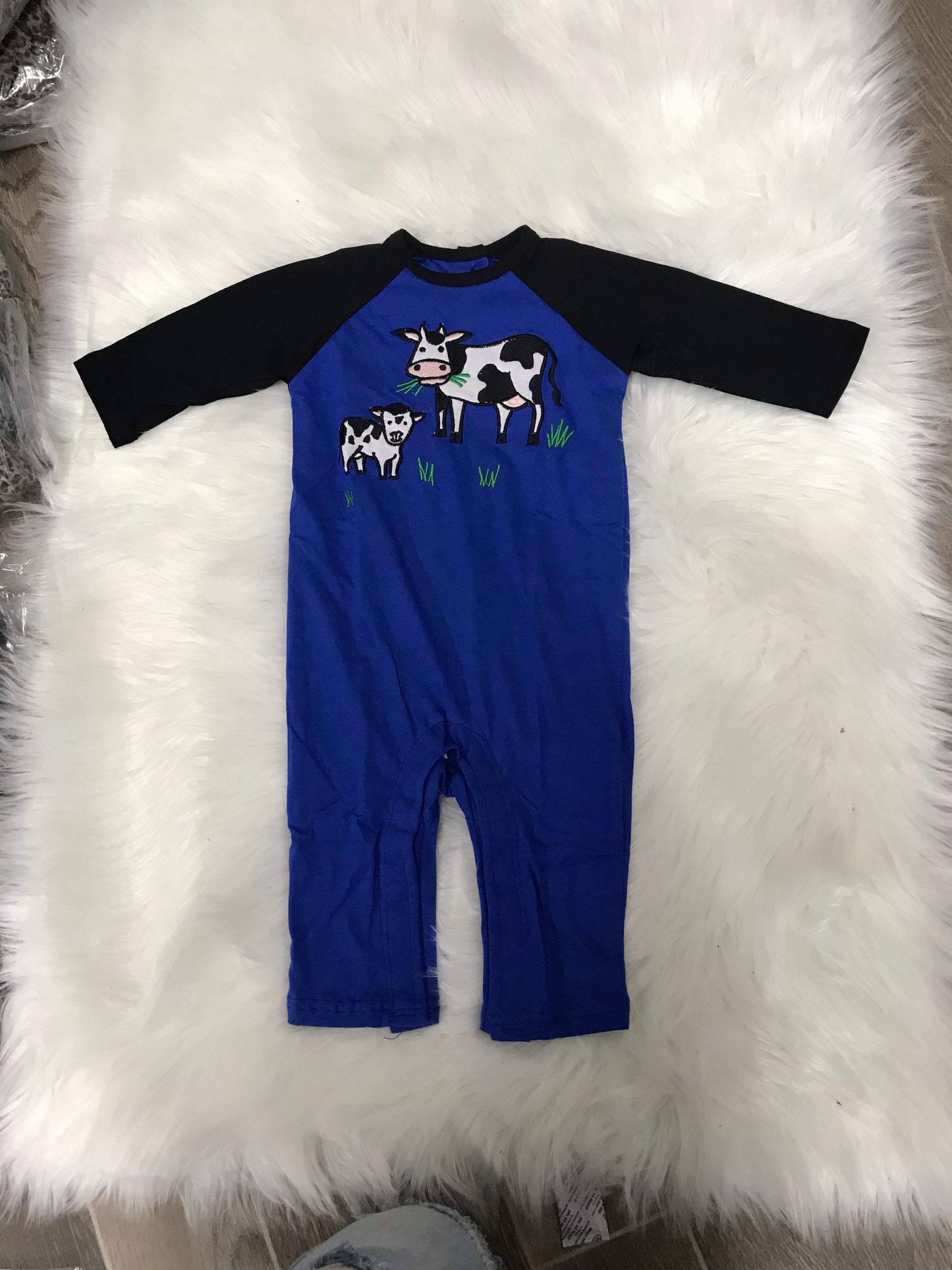 Koko Cow Raglan Romper