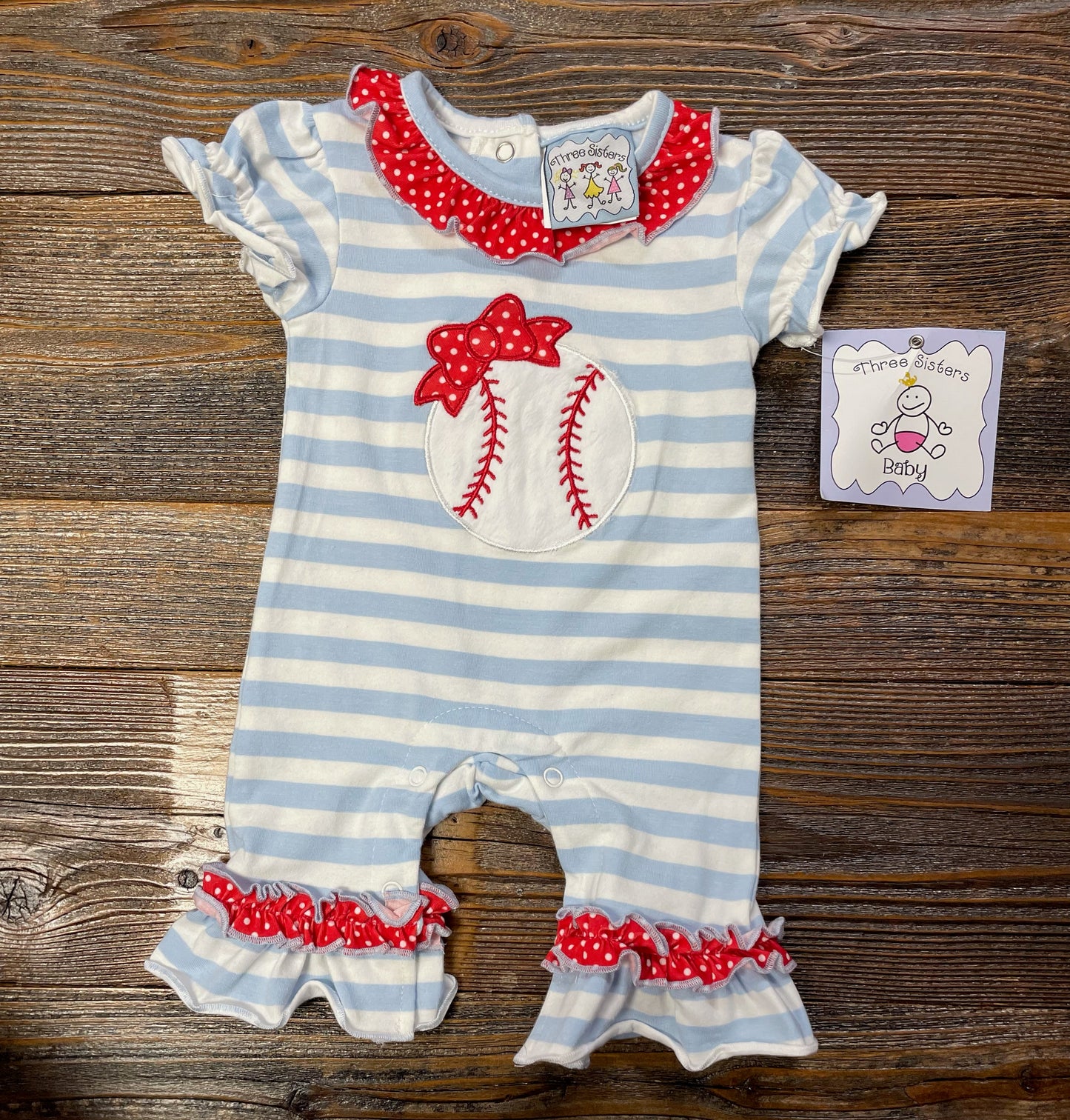 Three Sisters Baseball Romper