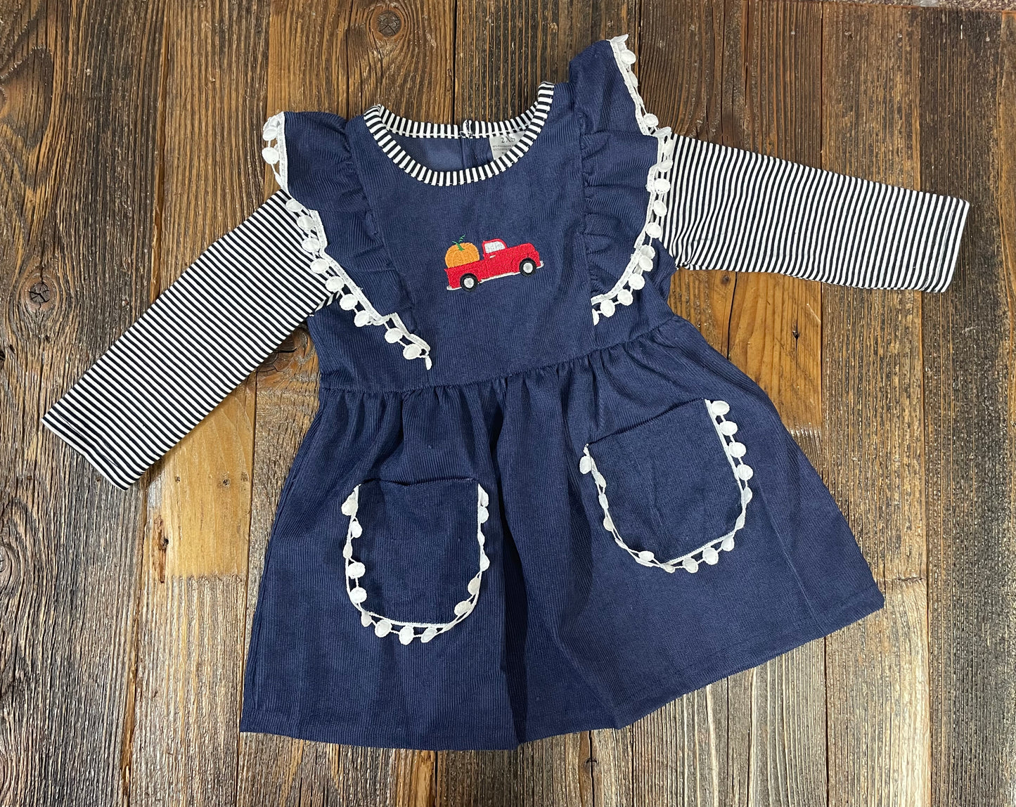 Navy Truck/Pumpkin Dress