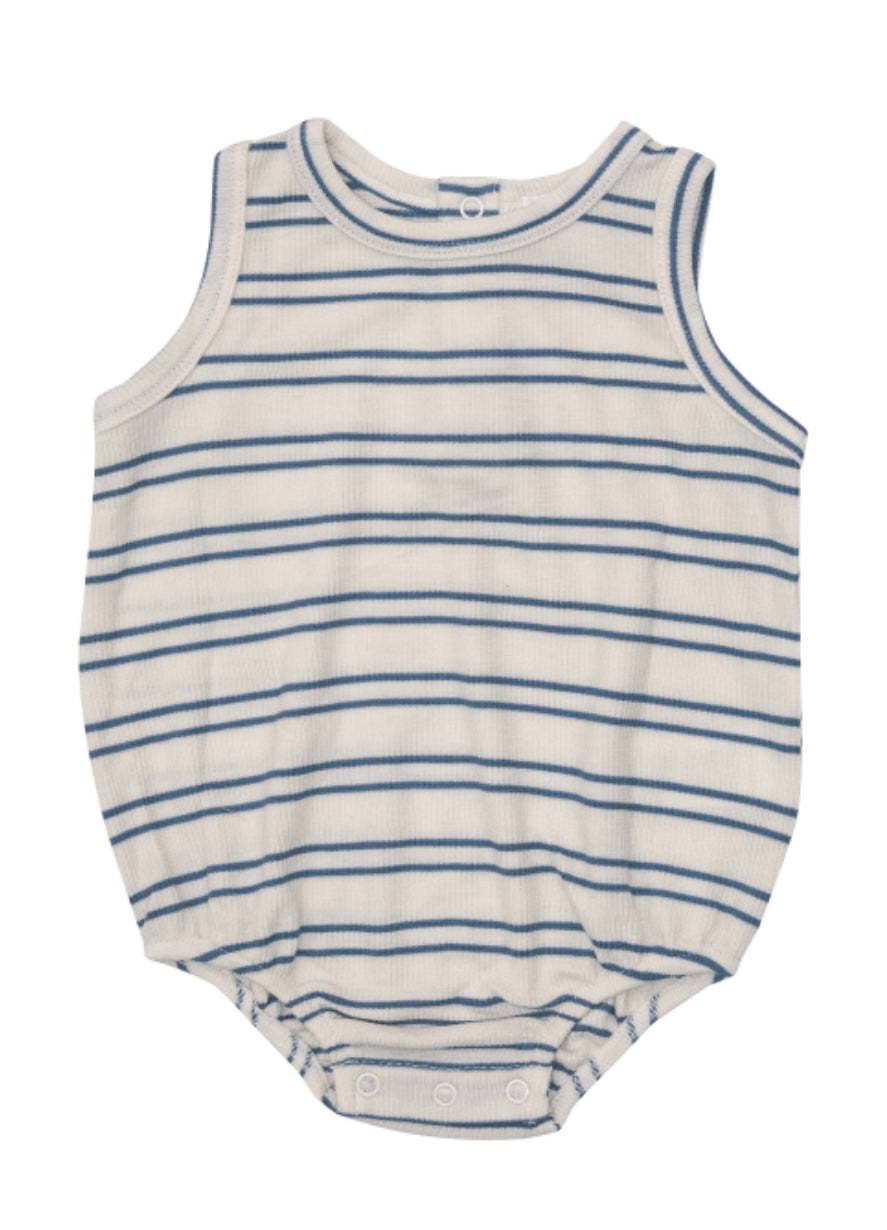 Angel Dear Blue Rib Stripe Tank Bubble