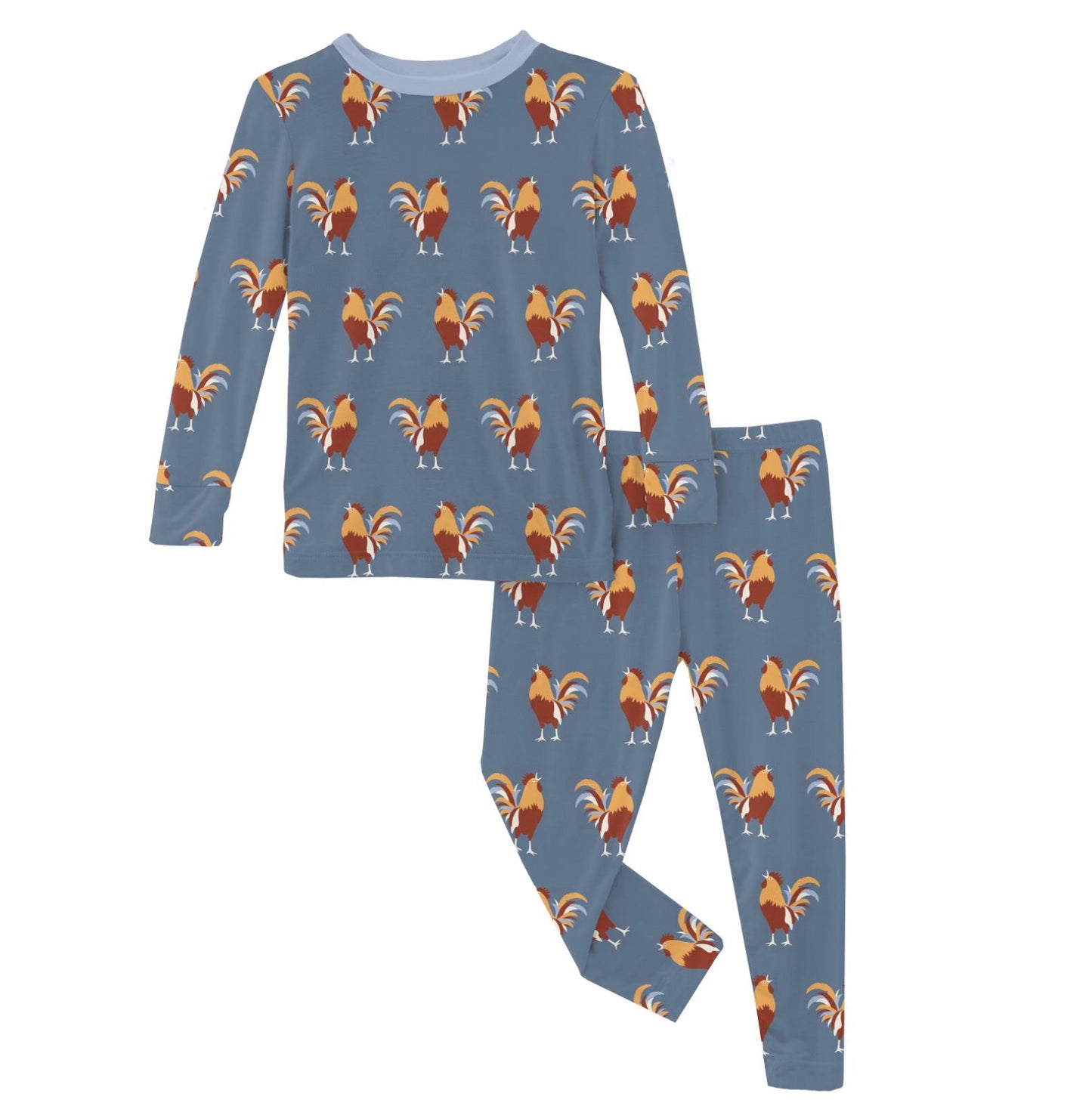 Kickee Pants Parisian Rooster Long Sleeve PJ Set