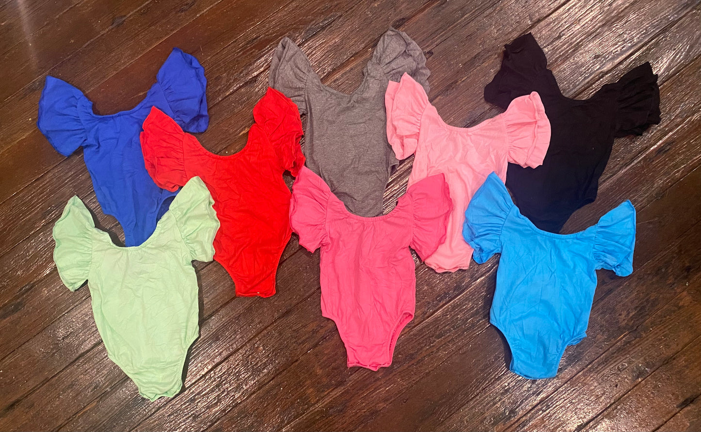 Solid Ruffle Sleeve Onesies