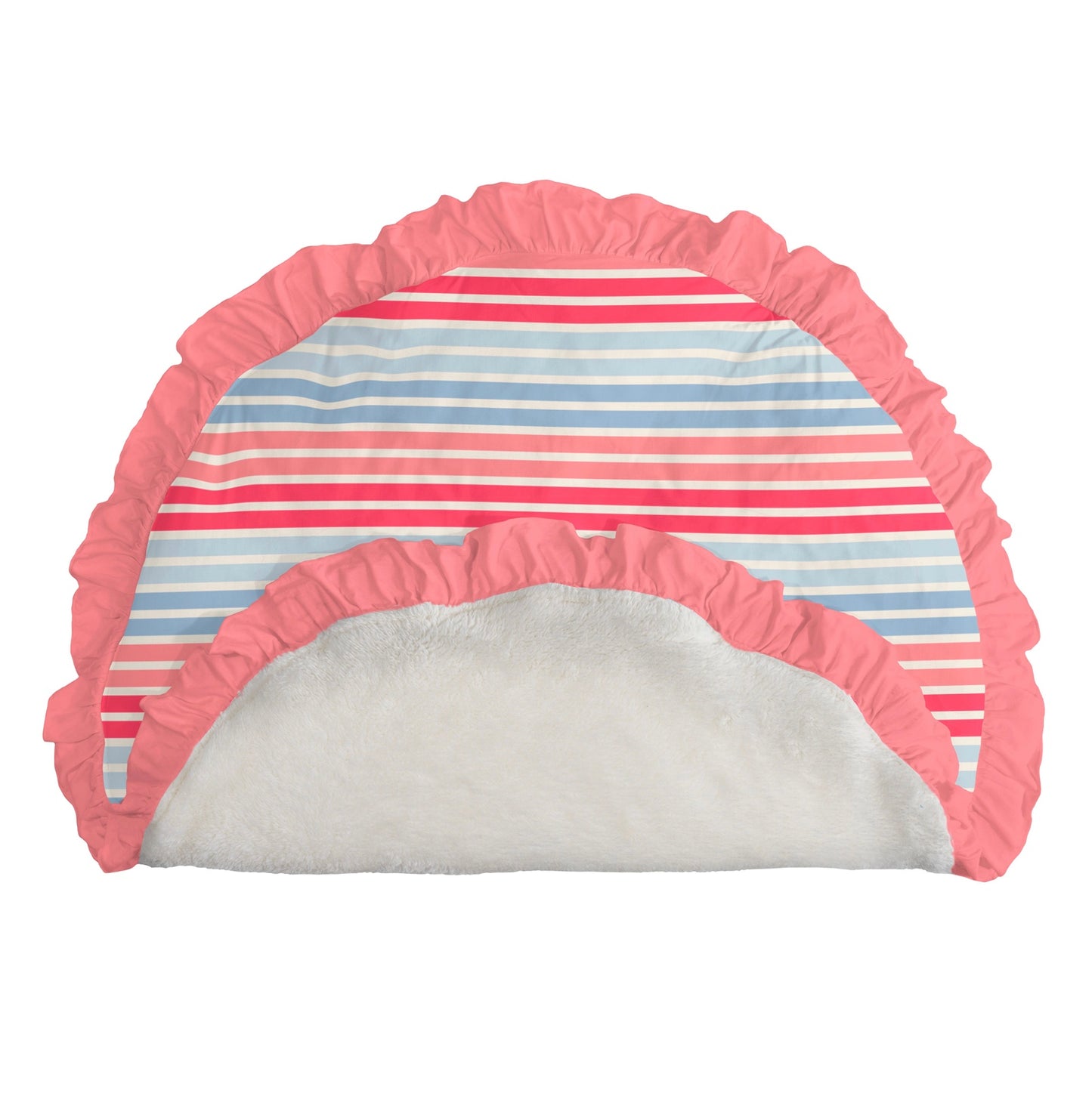 Kickee Pants Cotton Candy Stripe Print Sherpa-Lined Fluffle Playmat