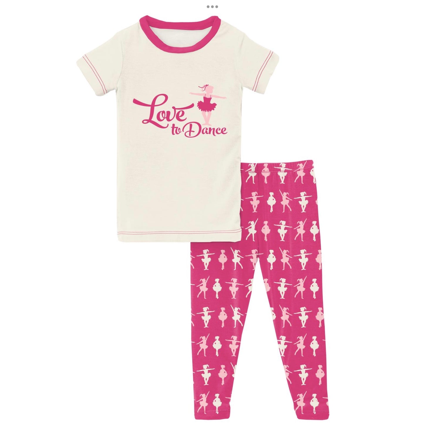 Kickee Pants Calypso Ballerina Short Sleeve Graphic Tee PJ Set