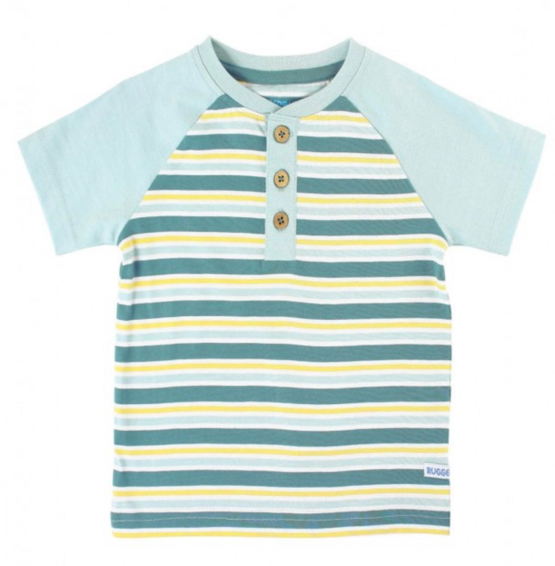 RuggedButts Blue & Mango Stripe Henley Tee