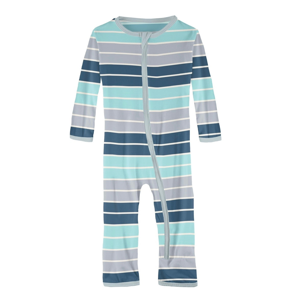 Kickee Pants Sport Stripe Print Coverall with Zipper