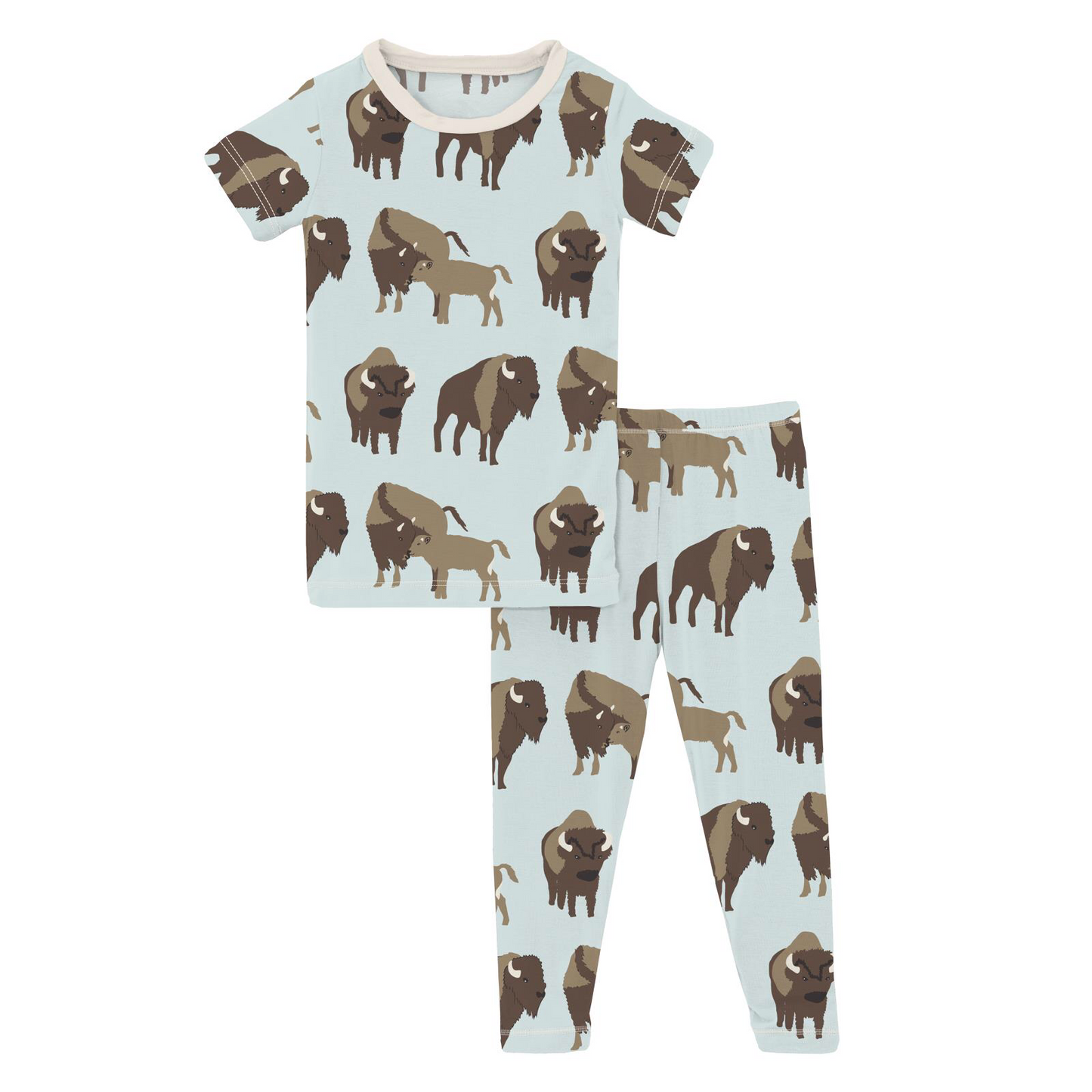 Kickee Pants Fresh Air Bison Short Sleeve Pajama Set