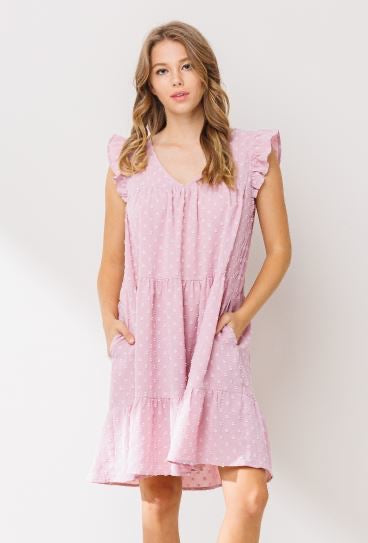 Oddi Lilac Dot Babydoll Dress 14764