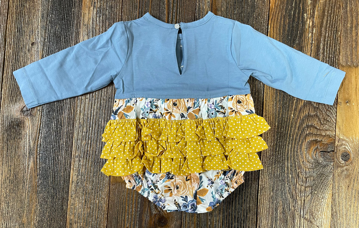 Three Sisters Winter Bloom Long Sleeve Ruffle Bubble
