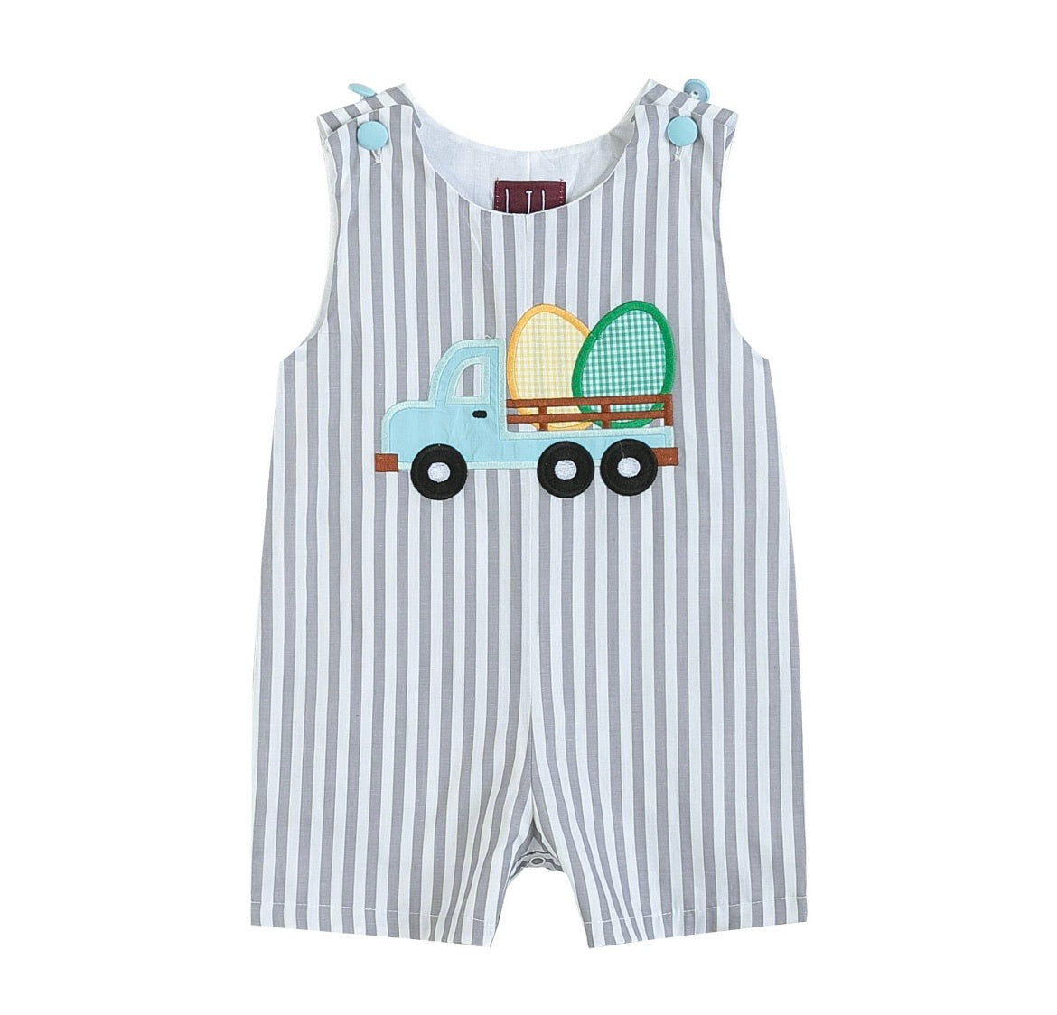 LC Gray Striped Easter Egg Truck Shortall