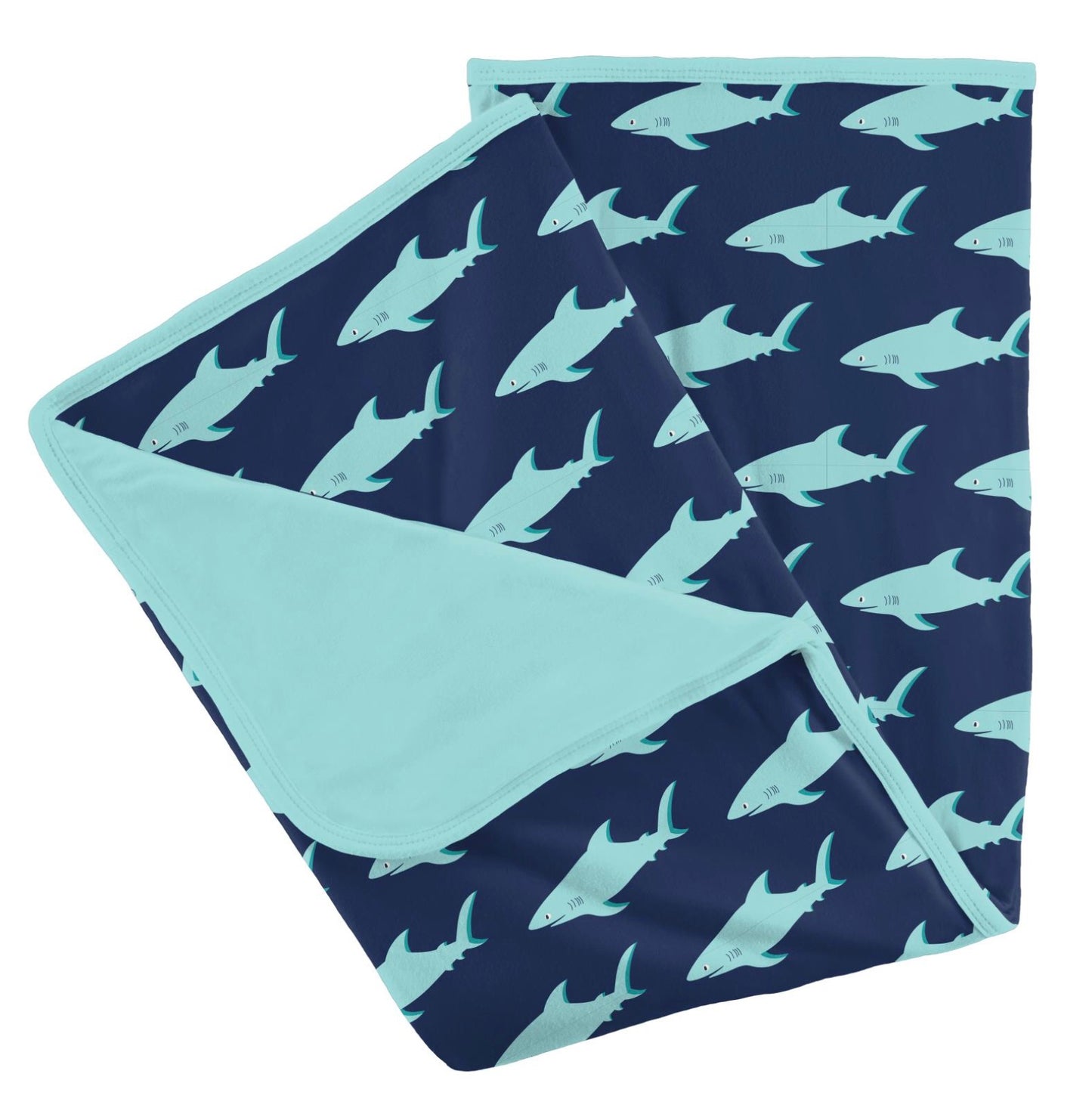 Kickee Pants Flag Blue Sharky Stroller Blanket