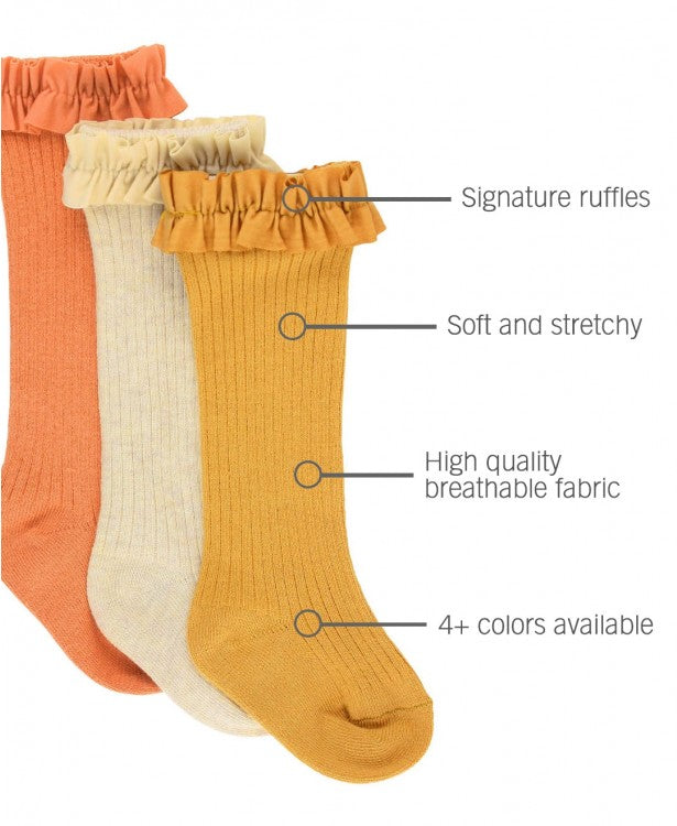 Ruffle Butts Ribbed Knee High Socks