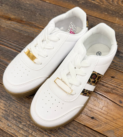 Kensie White Leopard Sneaker
