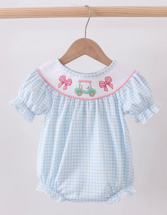 Pink Smocked Golf Cart Bubble