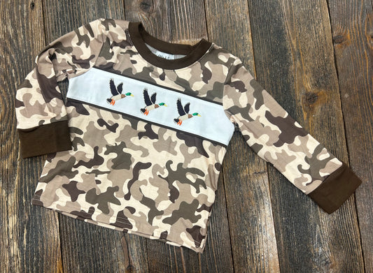 Camo Duck Embroidered Long Sleeve