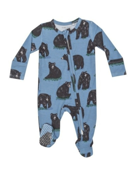 Angel Dear Black Bears 2 Way Zipper Footie