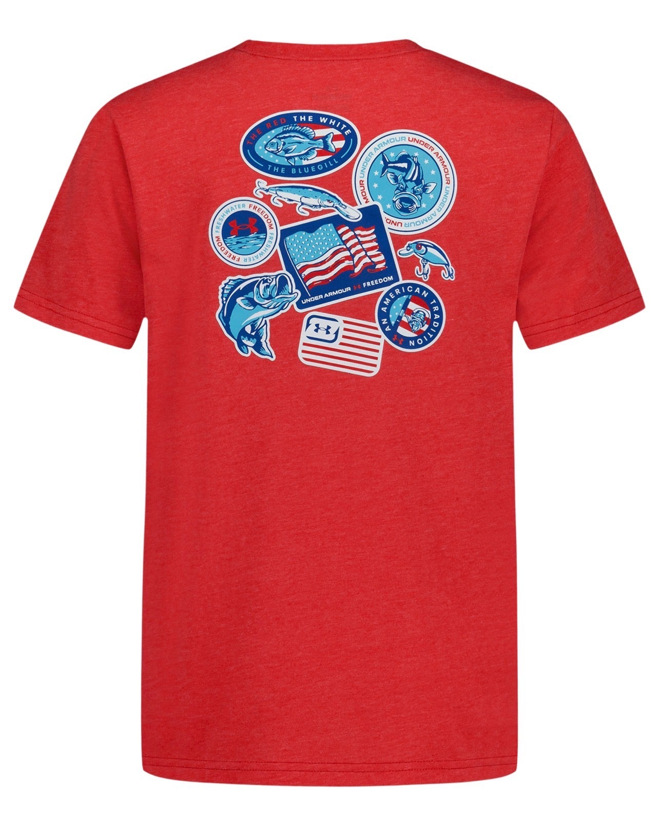 Under Armour Red Heather Fishing Patches Tee