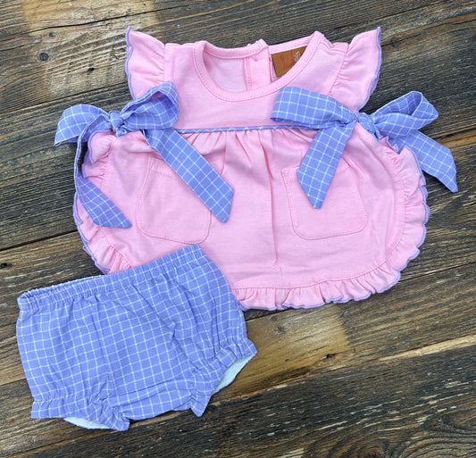 Millie Jay Harlow Pink & Purple Tie Bloomer Set