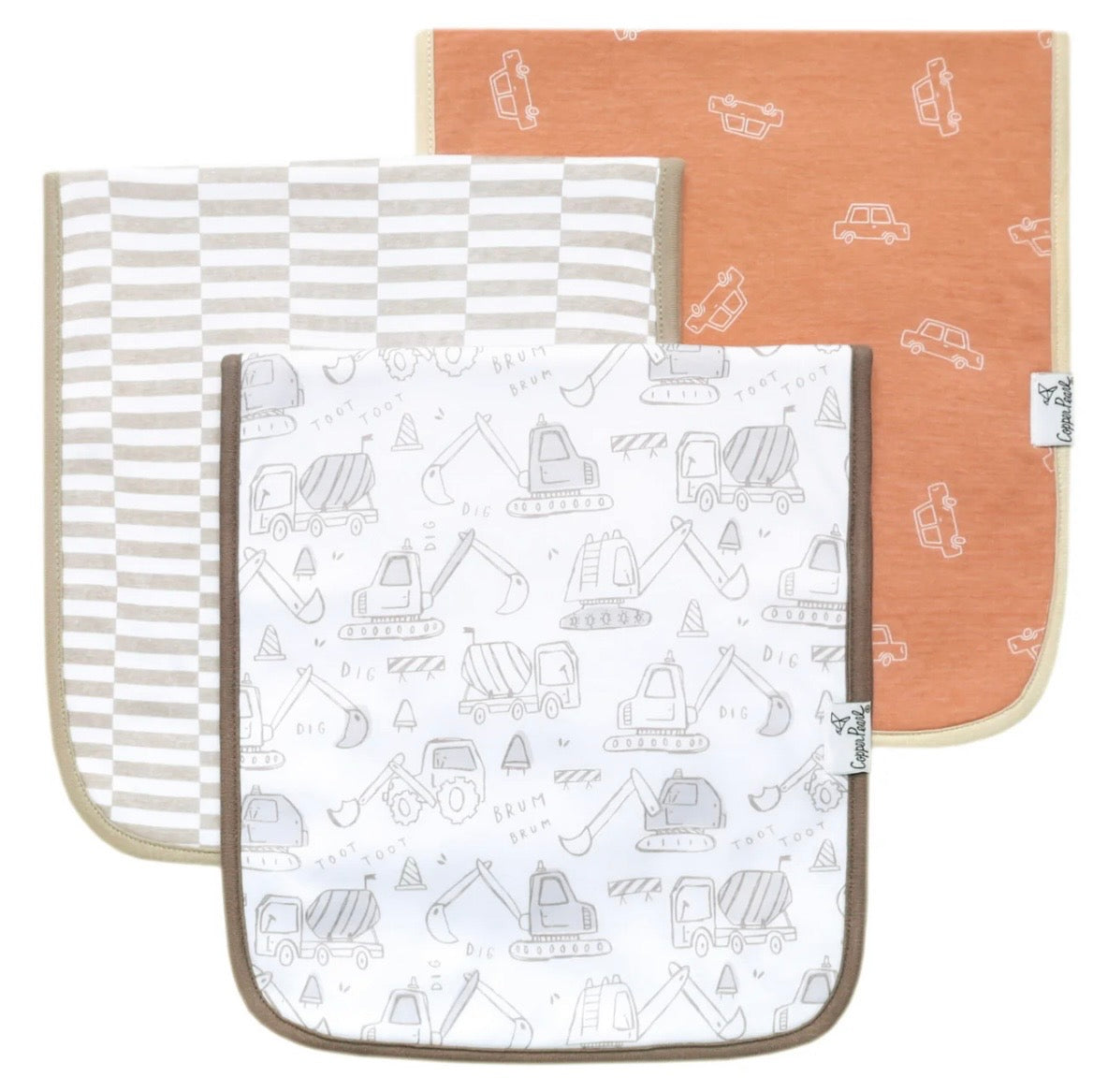 Copper Pearl Burp Cloths
