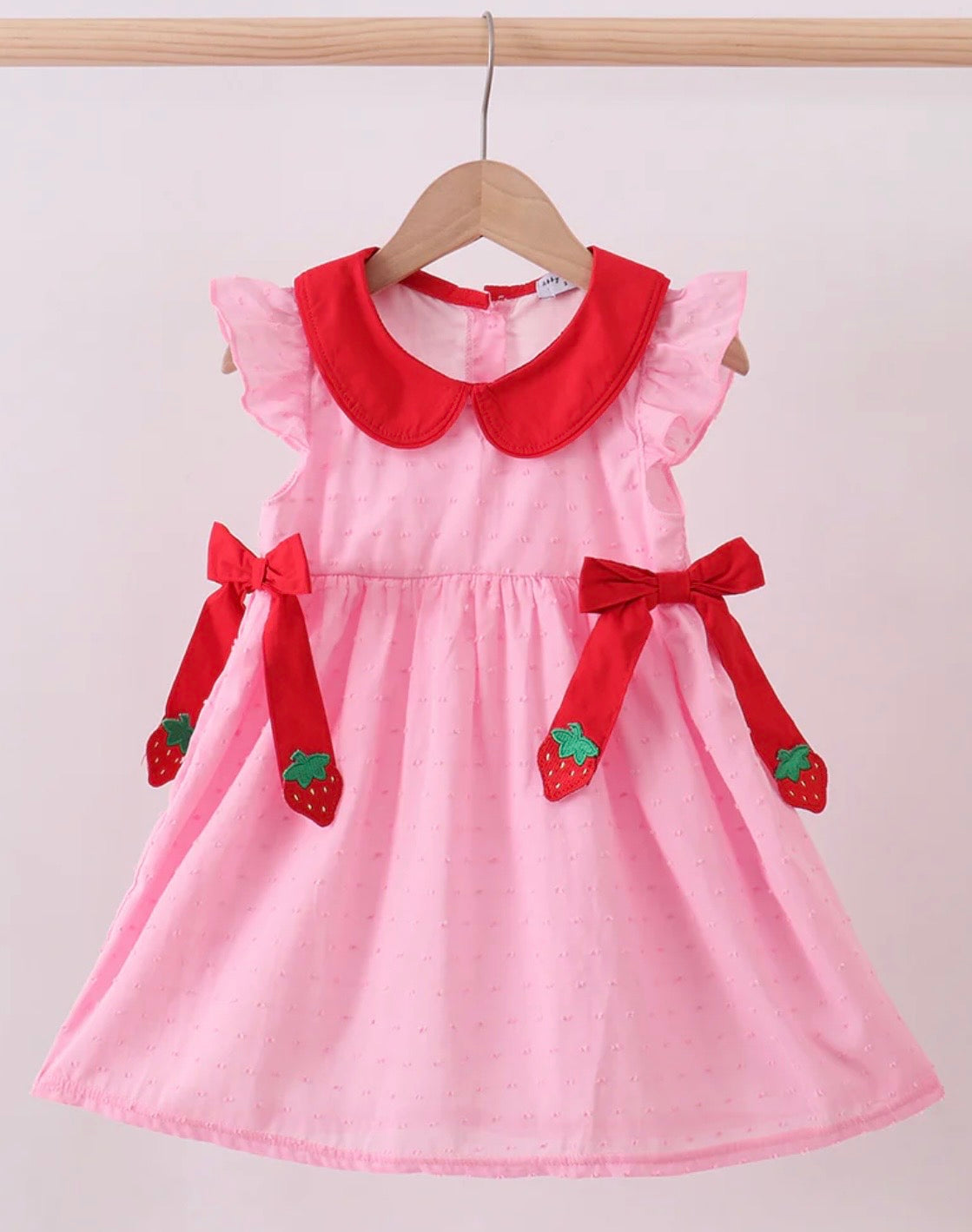 Strawberry Swiss Dot Dress