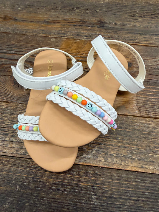 KG White Beaded Sandals