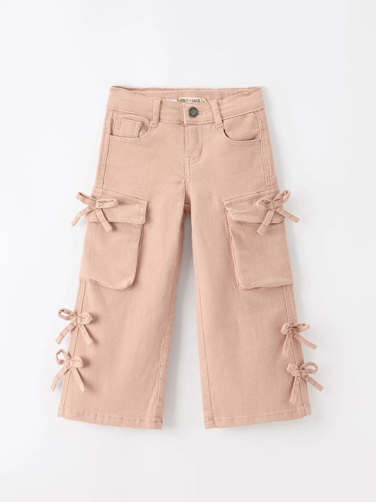 Cargo Bow Pocket Wide Leg Pants