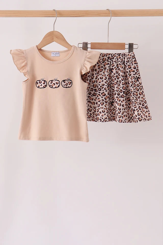 Leopard Pumpkin Skort Set