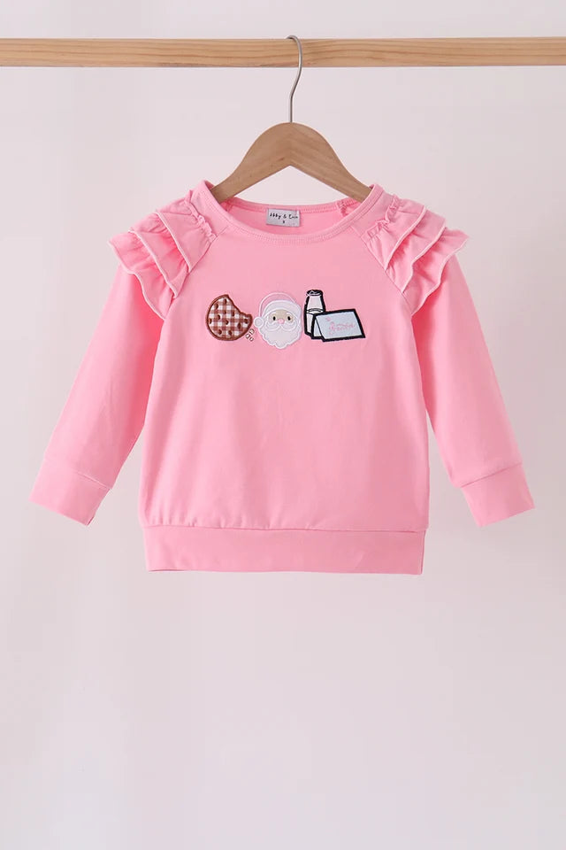 Pink Milk & Cookies Ruffle Embroidered Top