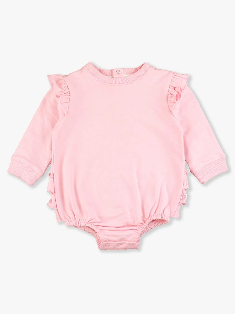 RuffleButts Sweatshirt Bubble Romper