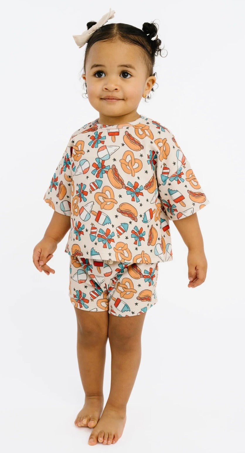 Little One 4th of July Snacks Slouchy Set