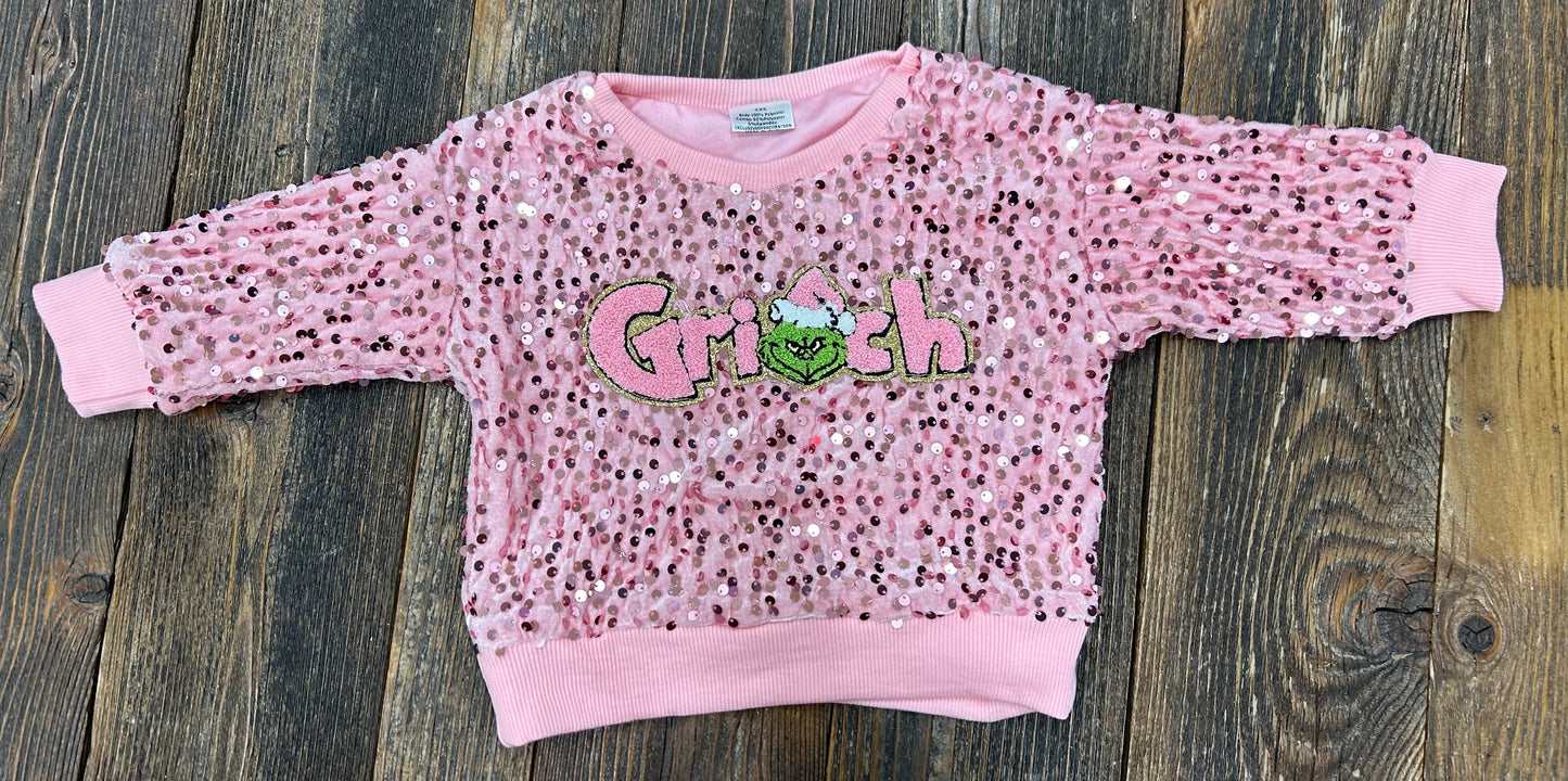 Pink Sequin Mean One Pullover