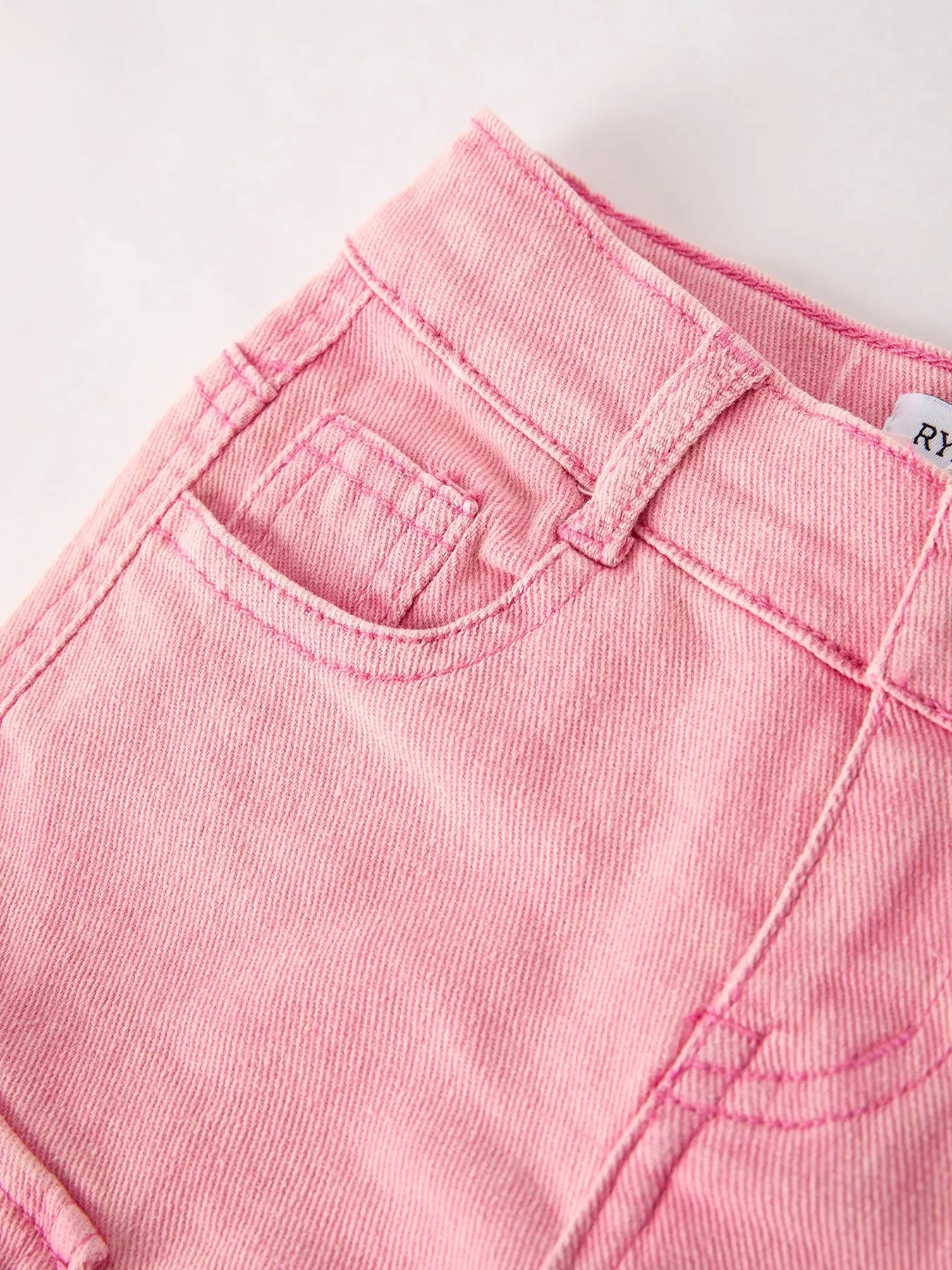 Pink Wide Leg Denim Pants