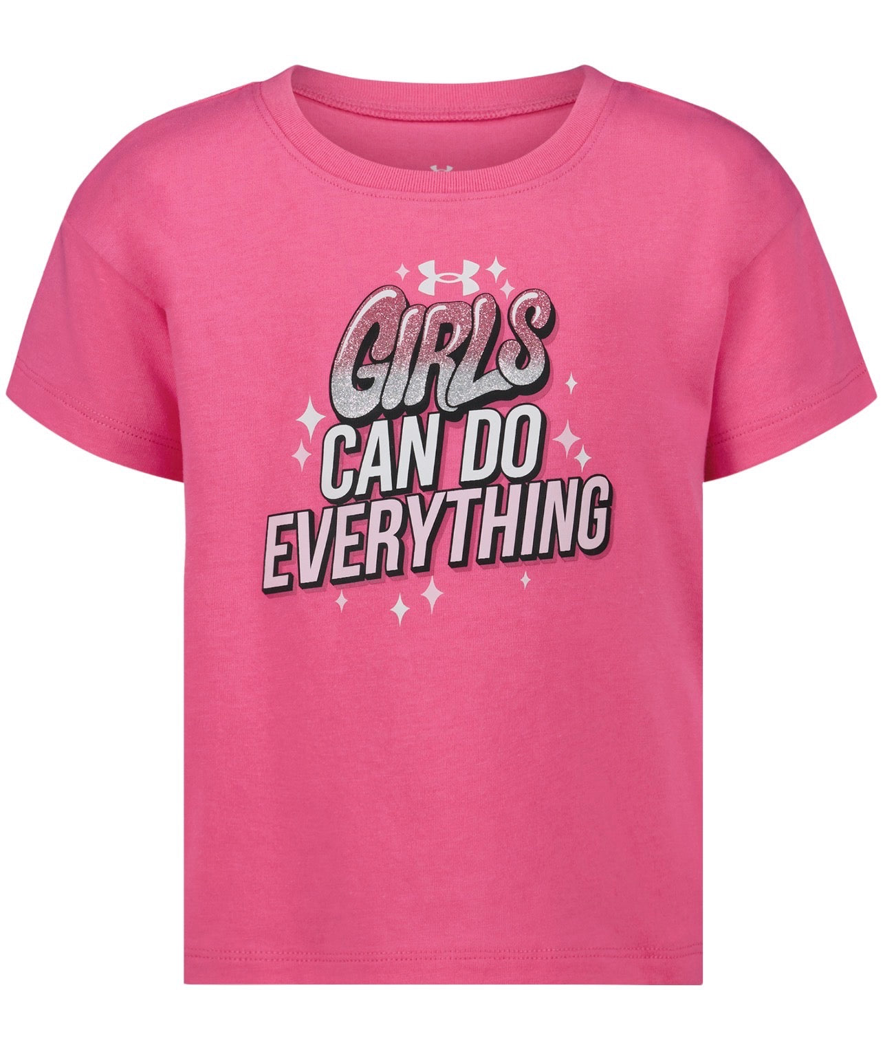 Under Armour Neo Pink Girls Can Do Anything Glitter Tee