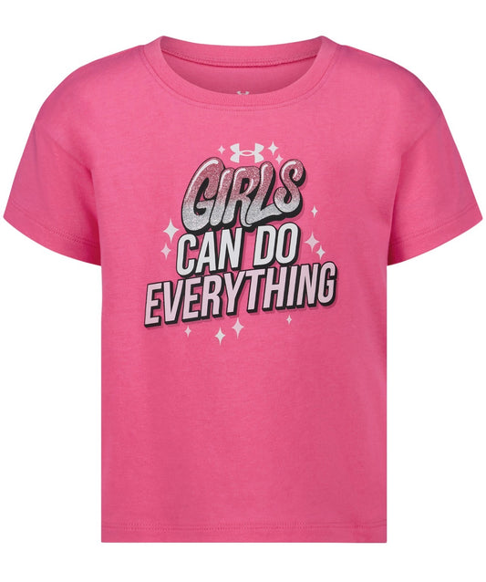 Under Armour Neo Pink Girls Can Do Anything Glitter Tee