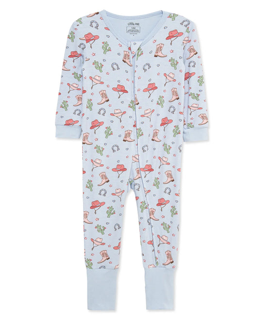 Little Me Cowgirl Non-Slip Convertible Footie