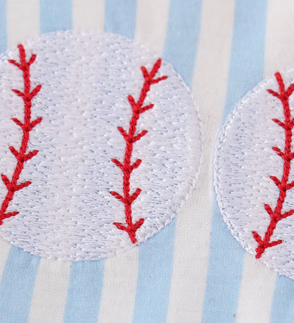 Baseball Embroidered Short Set