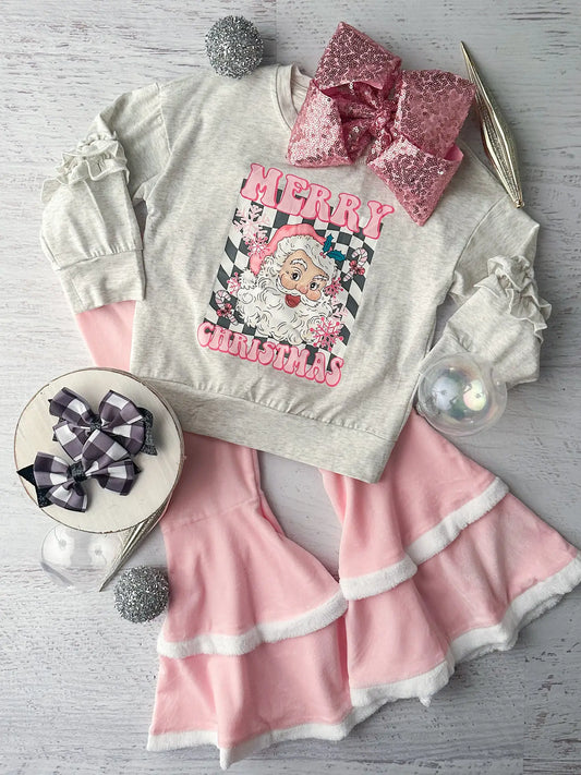 Retro Santa Pink Bell Set