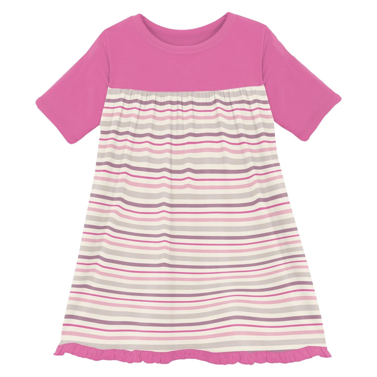 Kickee Pants Whimsical Stripe  Classic Short Sleeve Swing Dress