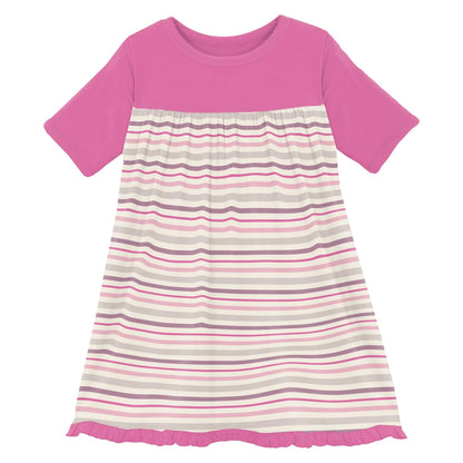 Kickee Pants Whimsical Stripe  Classic Short Sleeve Swing Dress