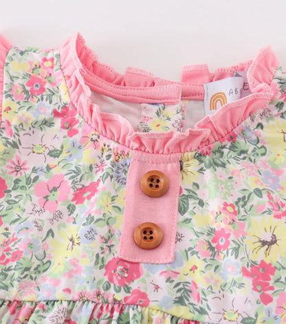 Pink Floral Ruffle Bubble