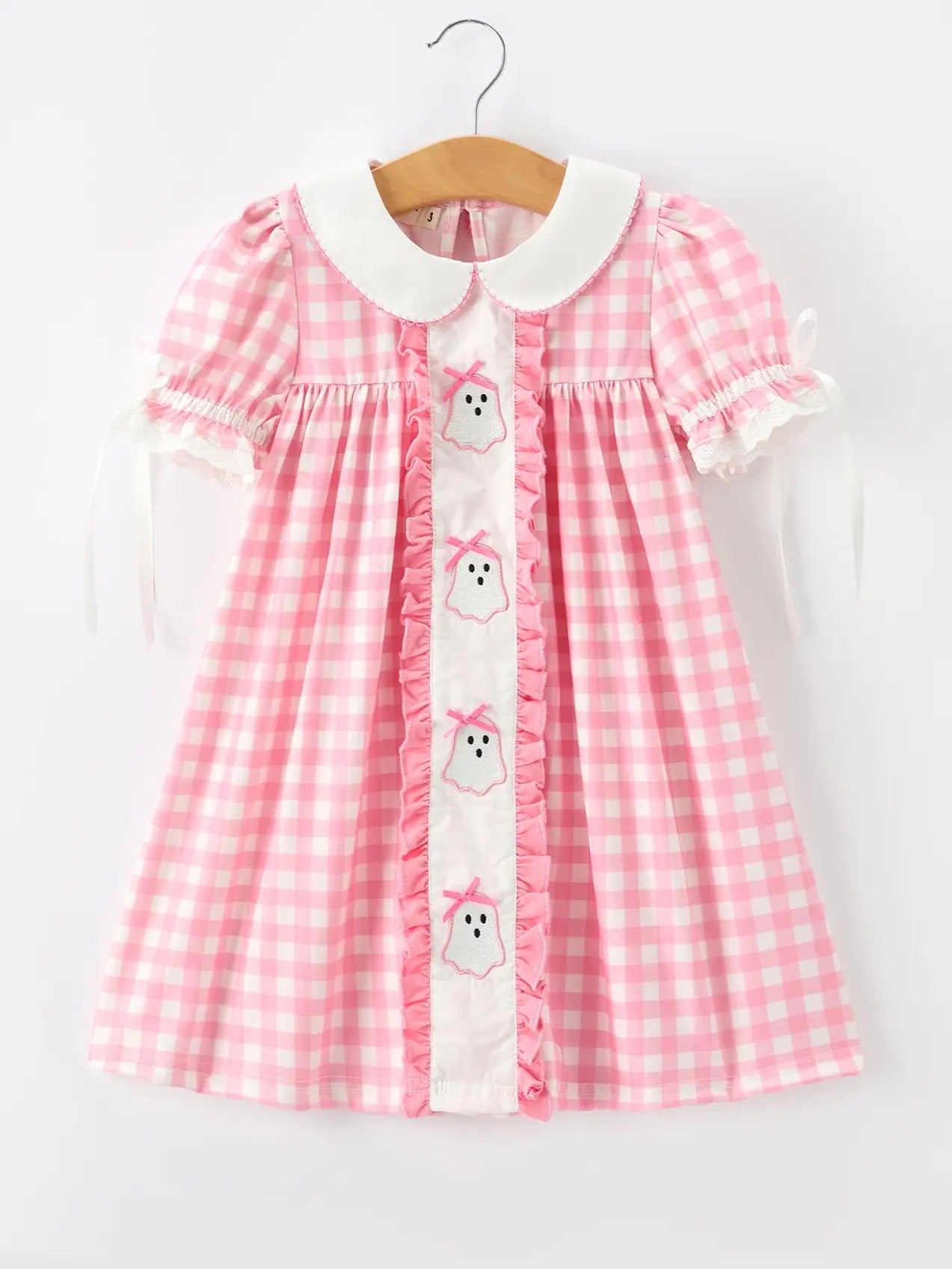 Pink Ghost Embroidered Dress