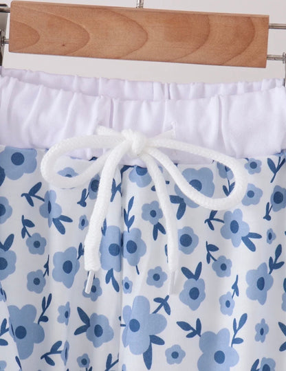 Blue Ditzy Floral Pant Set