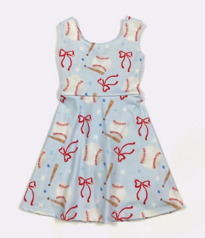 Baseball & Bows Twist Dress