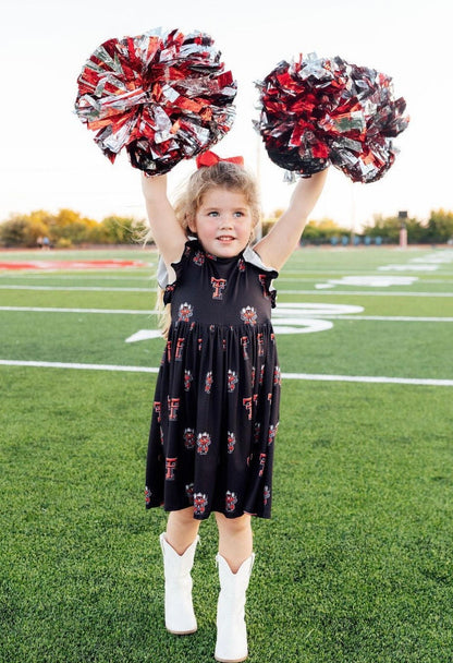 MR Texas Tech Black Raider Flutter Twirl Dress
