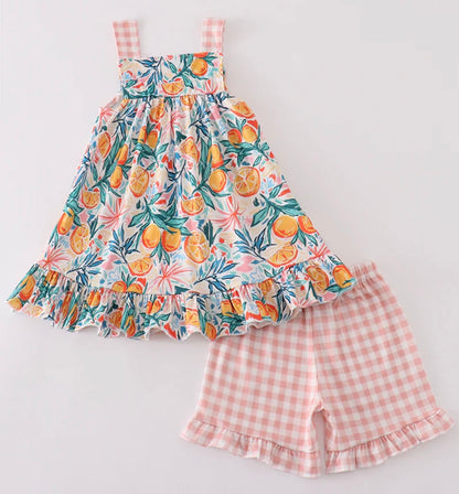 Citrus Bloom Ruffle Short Set
