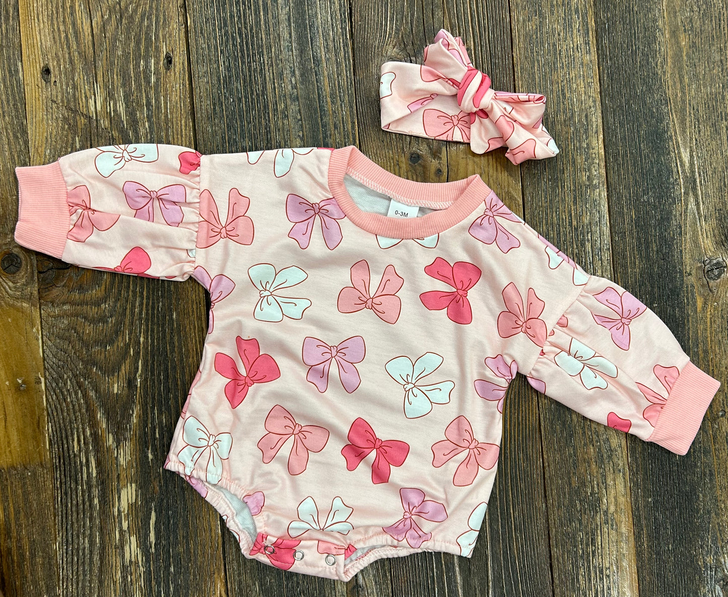 Pink Bows Bubble + Headwrap