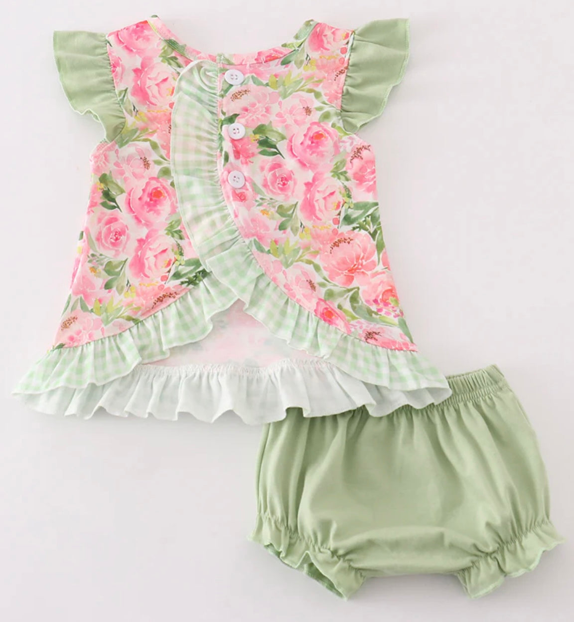Pink Blossom Floral Bloomer Set