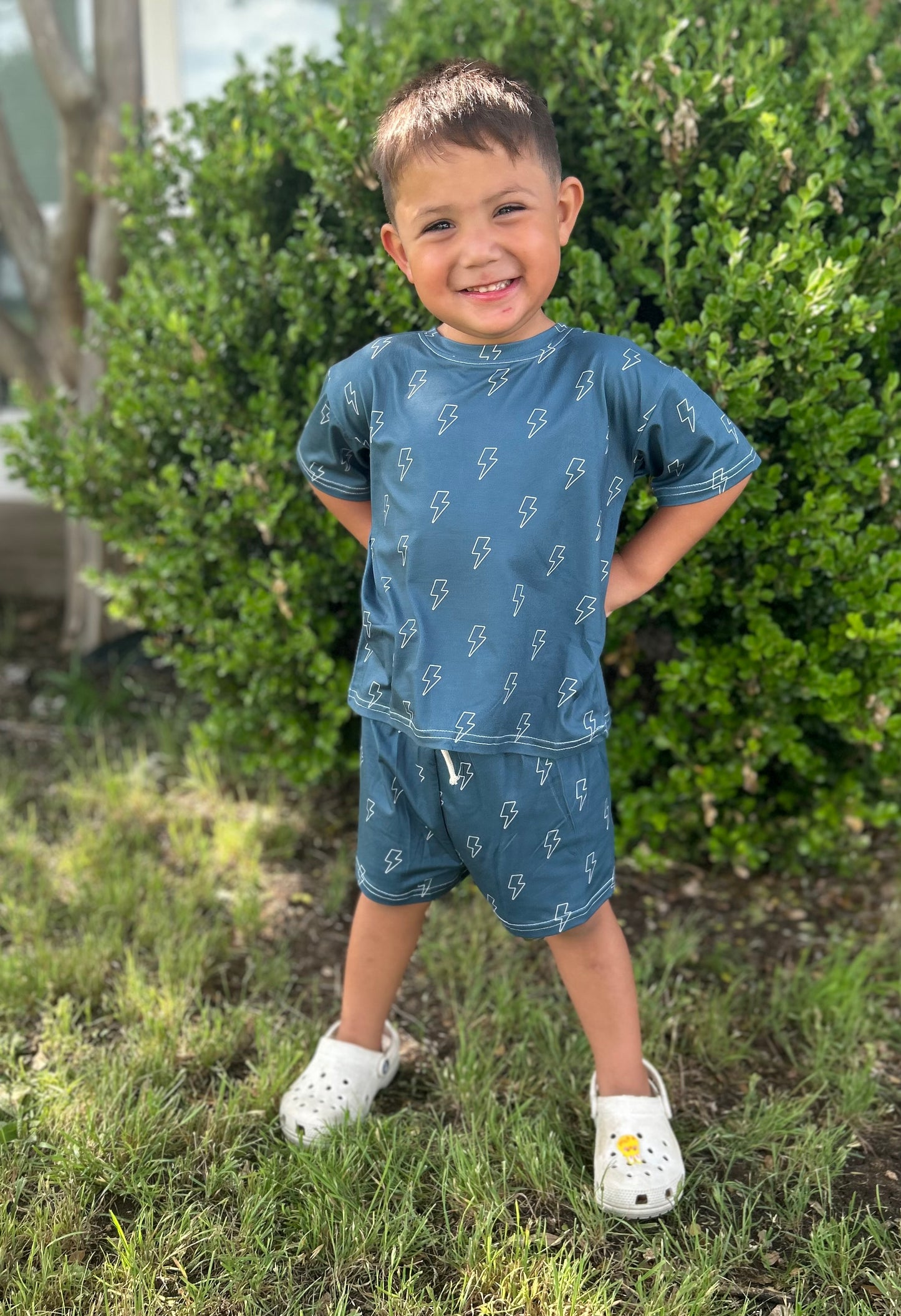 Blue Lightening Bolt Oversized Set